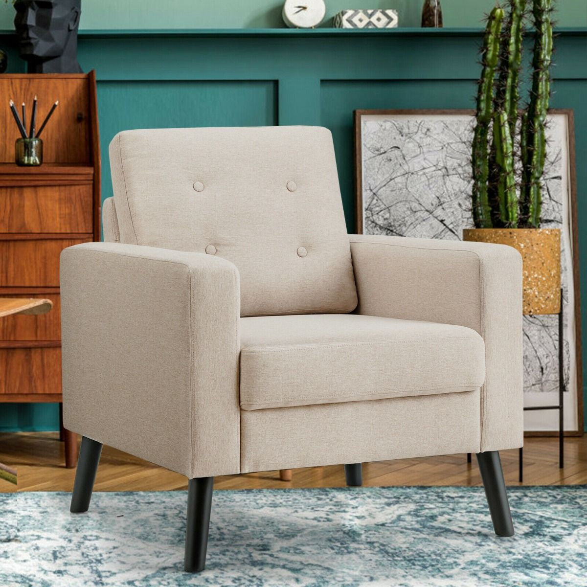 Modern Upholstered Accent Sofa Chair for Living Room