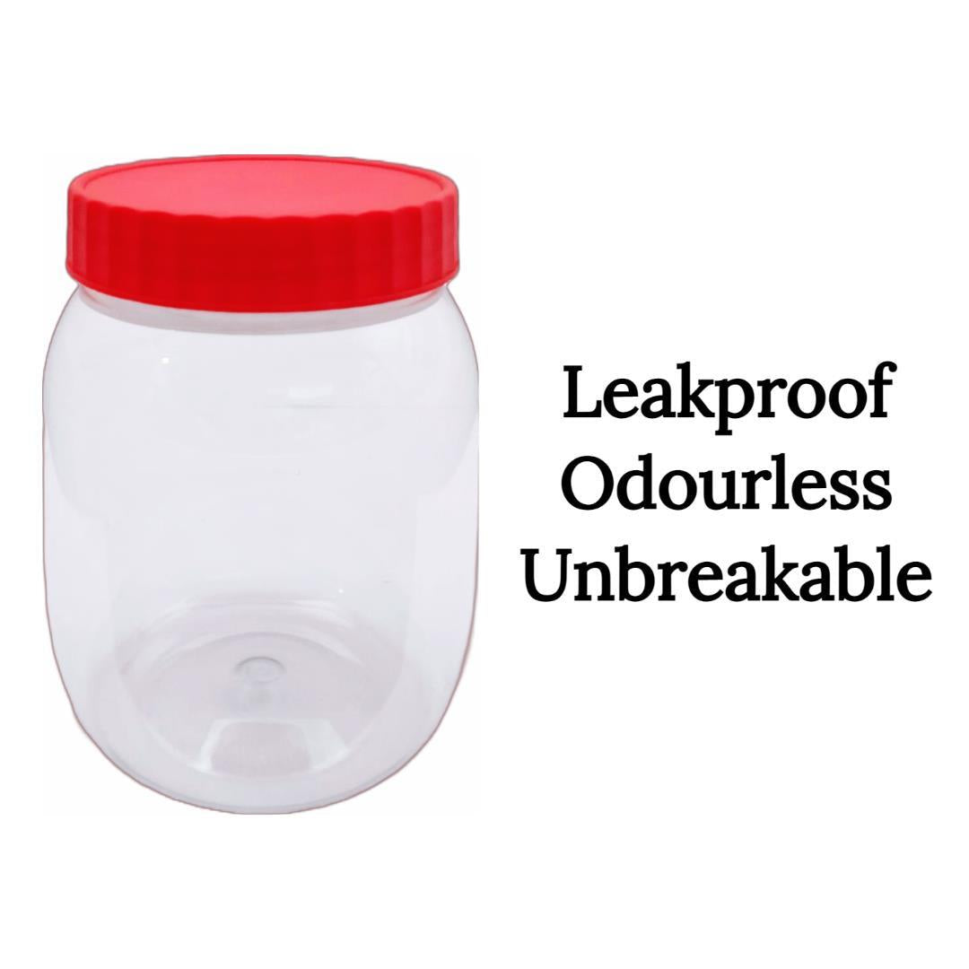 3 PLASTIC STORAGE Containers with Screw Top Lids Food Canisters JARS Large 500ML