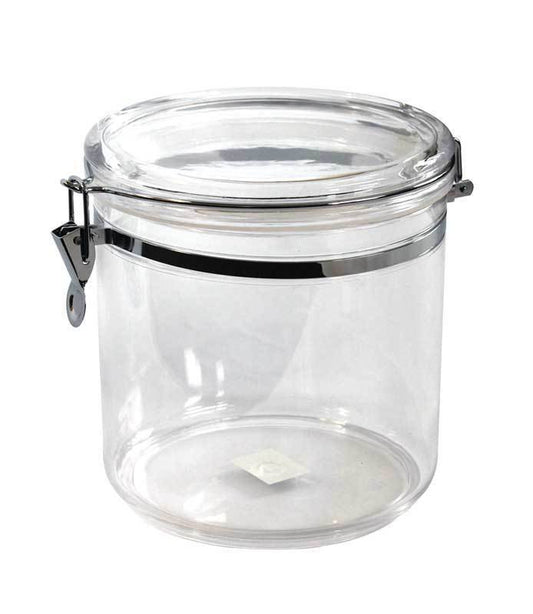 Plastic round Jar Airtight Preserve Food Clip Top Spice Chutney Storage Jars