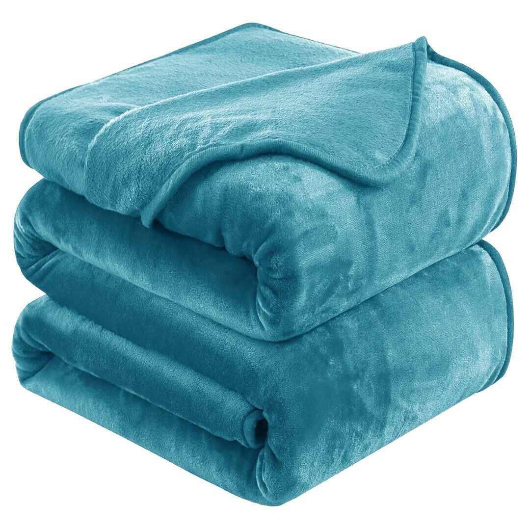 Large Fleece Blanket Throw Reversible Soft Warm Bed Sofa Blanket Double & King