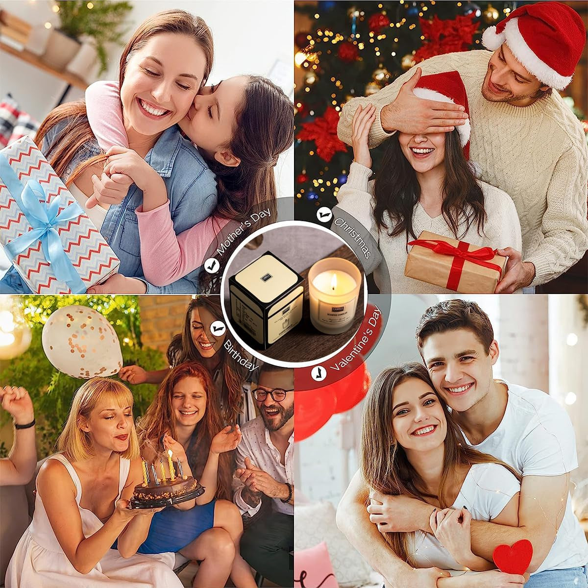 Aromatherapy Candles for Valentine,Essential Oil Aromatherapy Candle, Long Burning Soy Candle, Scented Candles with Gift Box for Sleep Massage Spa, Gift & Home Supplys