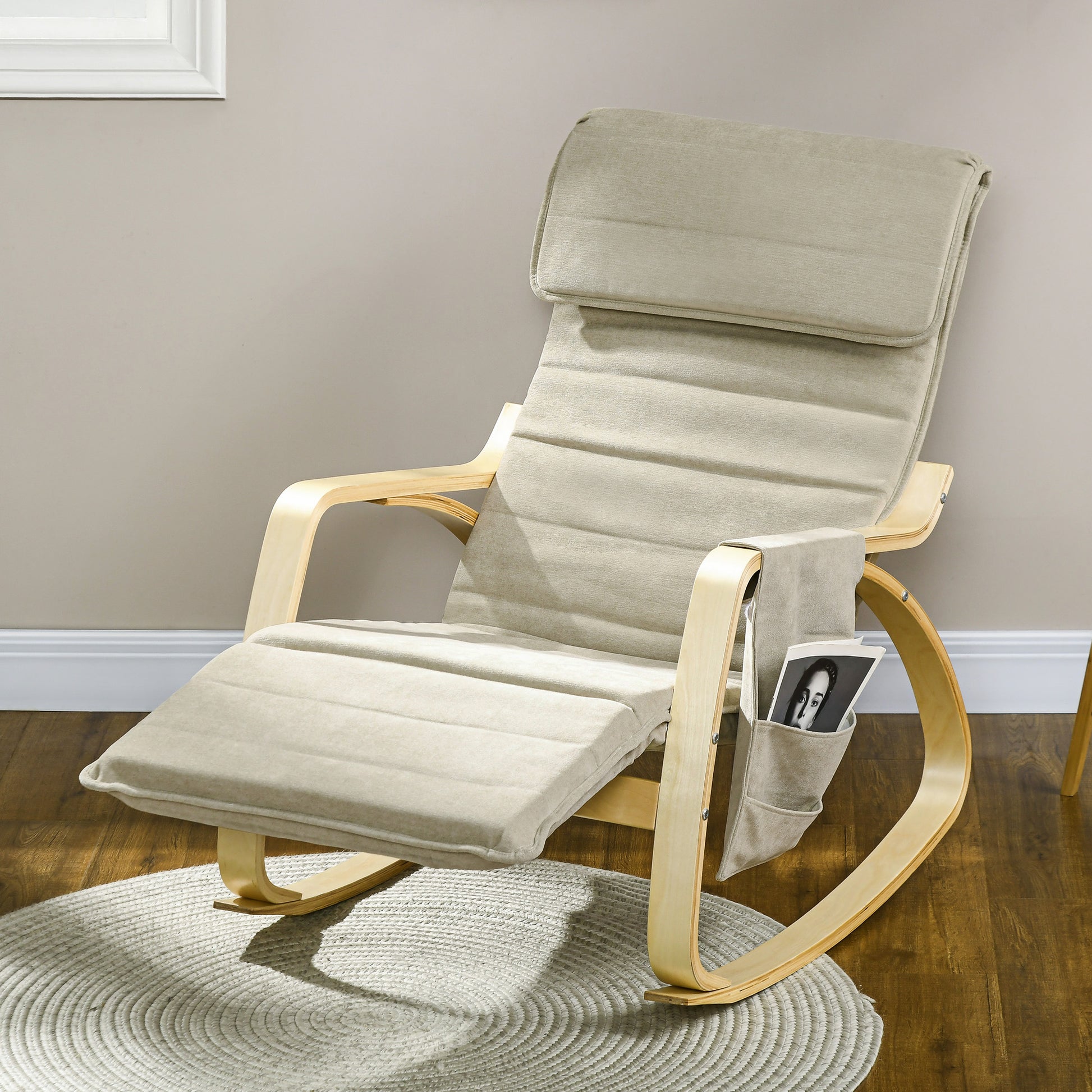 Modern Rocking Lounge Chair Recliner with Adjustable Footrest