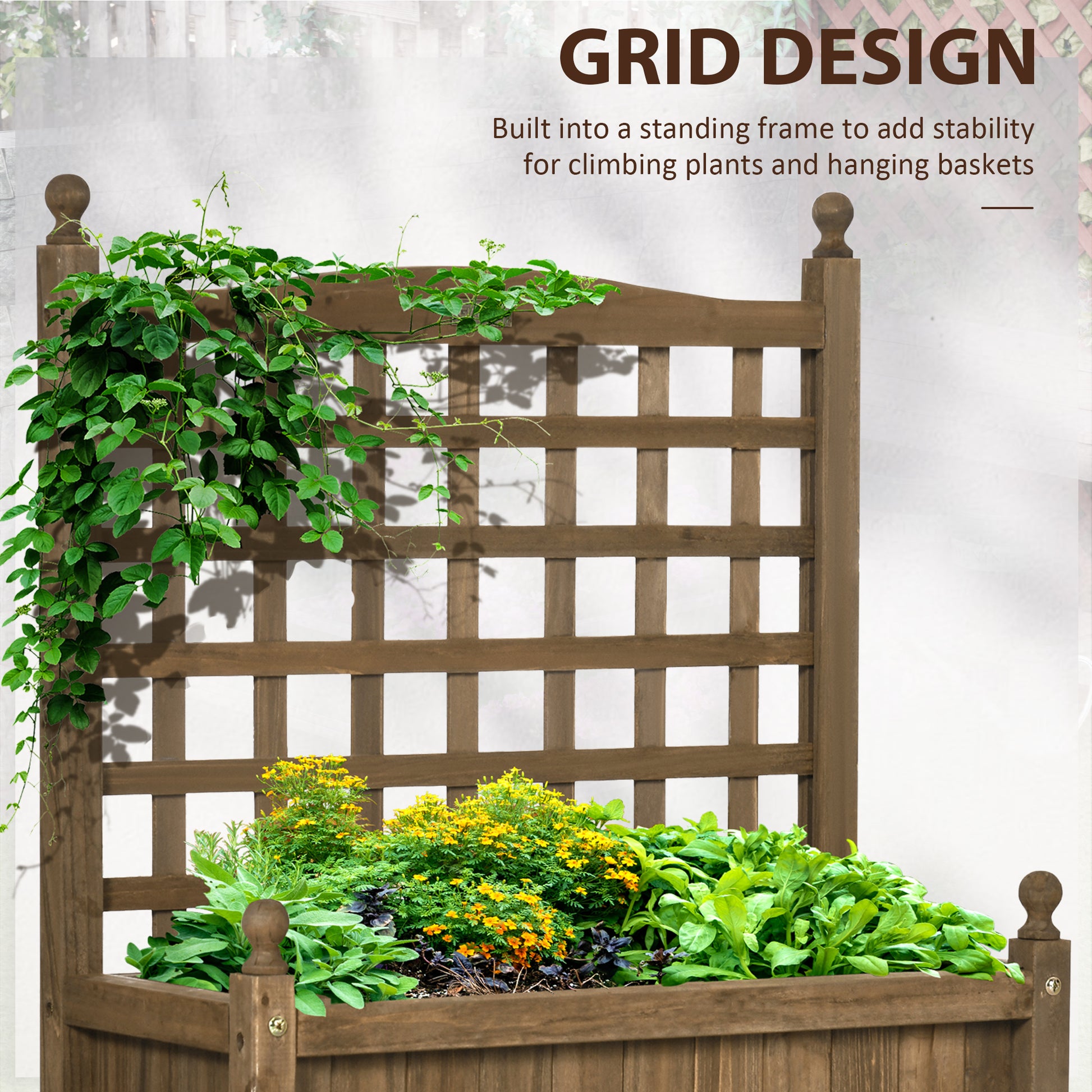Garden Planters with Trellis for Climbing Vines Indoor Outdoor