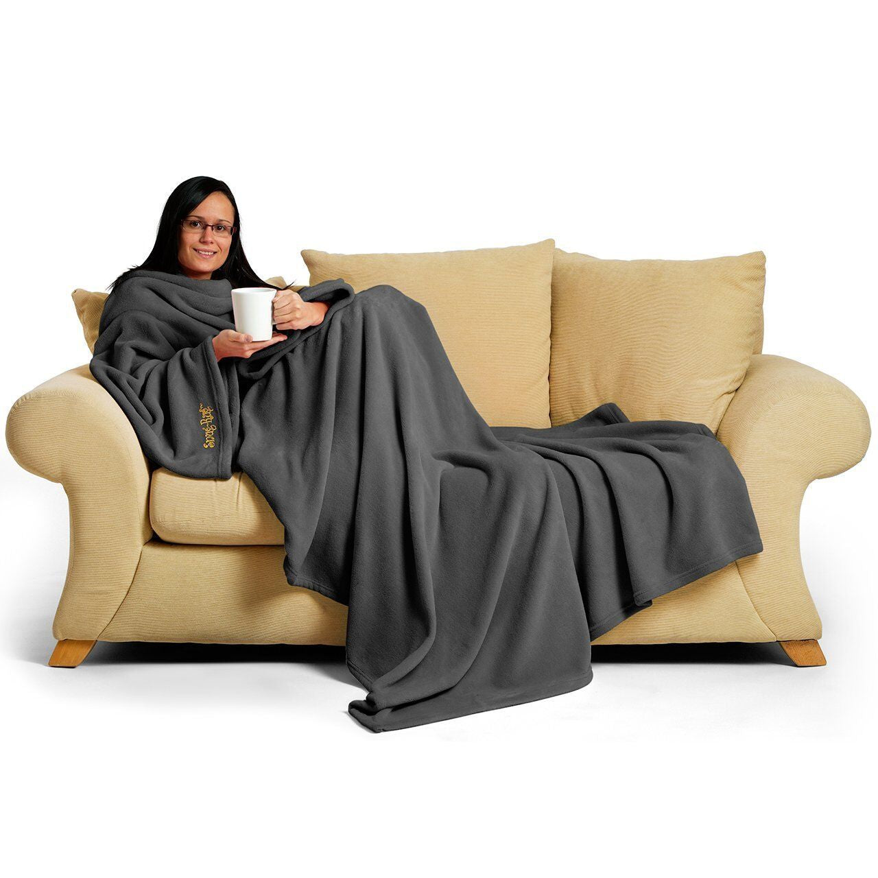 Genuine Snug Rug DELUXE ™ ADULT Cosy Warm SLEEVED Arms Blanket Fleece Official