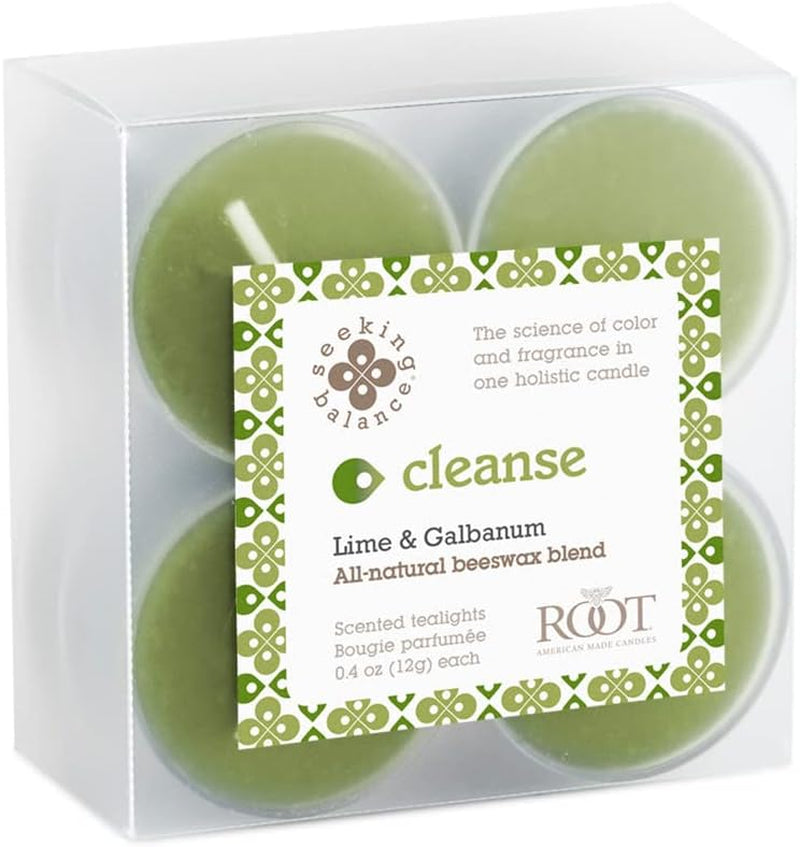 Aromatherapy Candles Seeking Balance Tealight Candles, 8-Pack, Cleanse- Lime & Galbanum