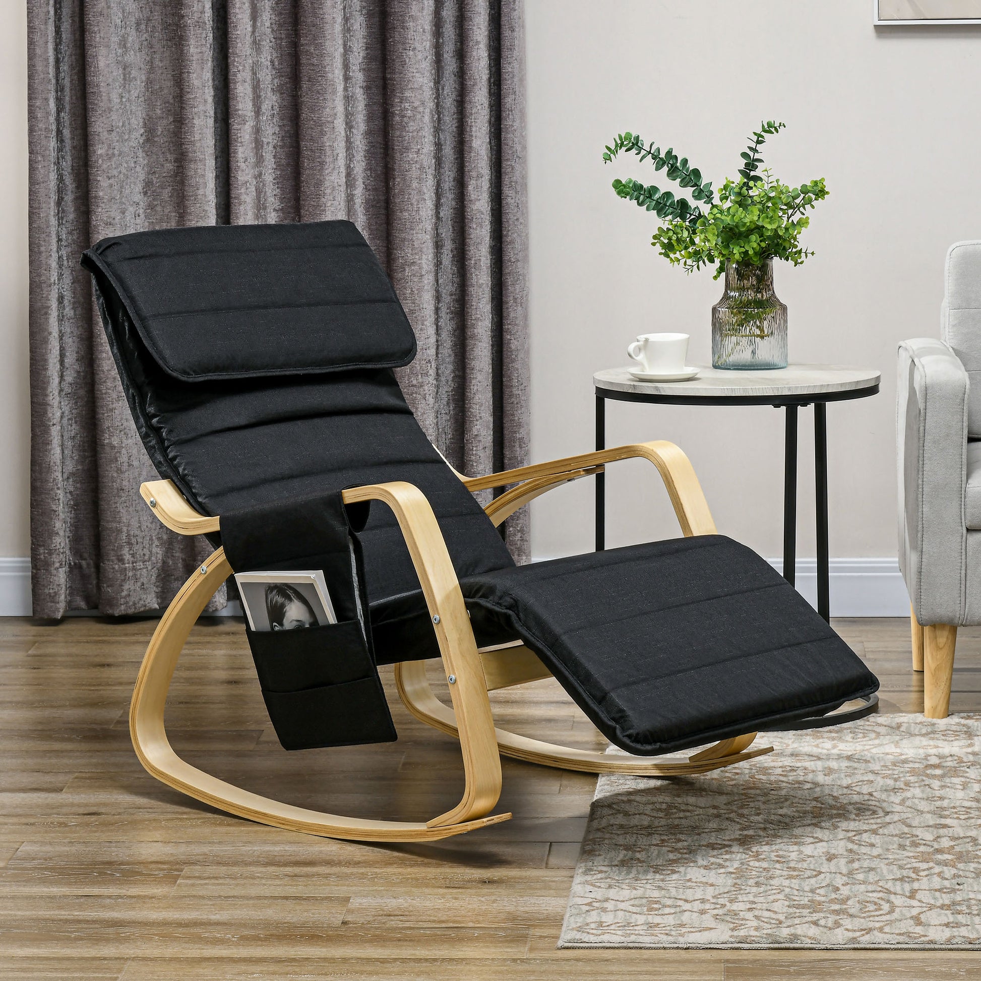 Modern Rocking Lounge Chair Recliner with Adjustable Footrest