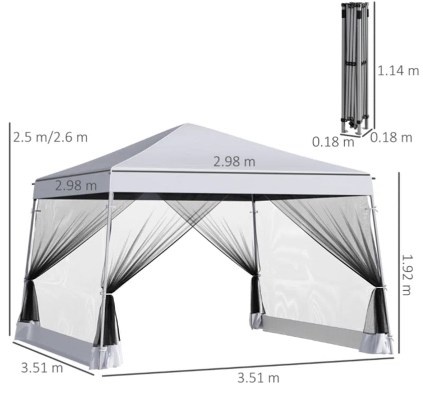 Milanna 4Mx 4M Steel Pop-Up Gazebo