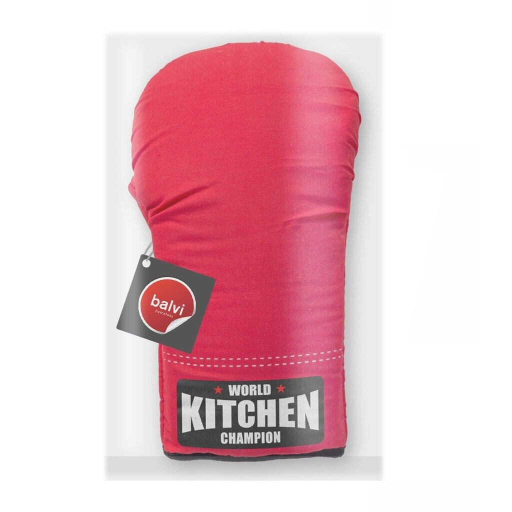 Oven Gloves Boxing Novelty Red Mit BBQ Cooking Kitchen Aid Heat Resistant Mitts