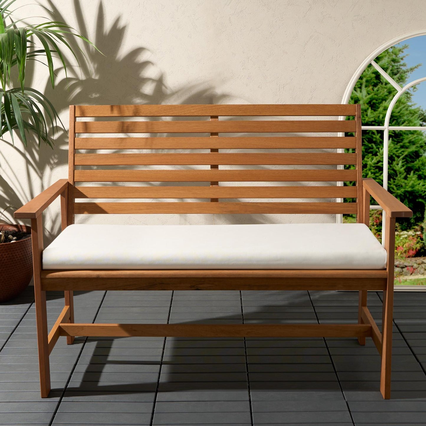 Waterproof Bench Cushion Pads Outdoor Garden 2/3 Seater Furniture Chair Cover