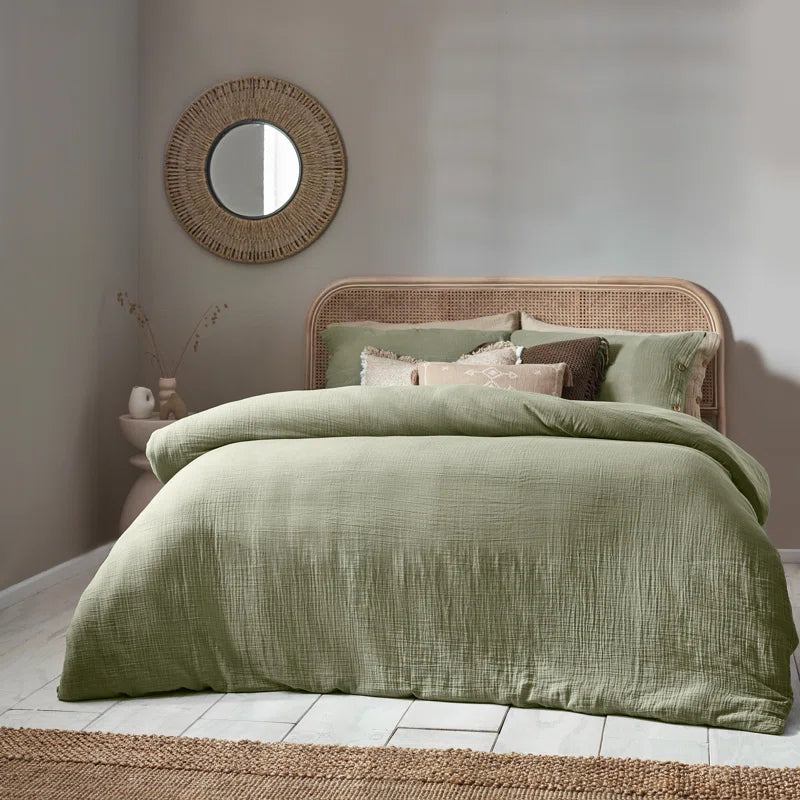 Mukadas Cotton Solid Colour Duvet Cover Set with Pillowcases