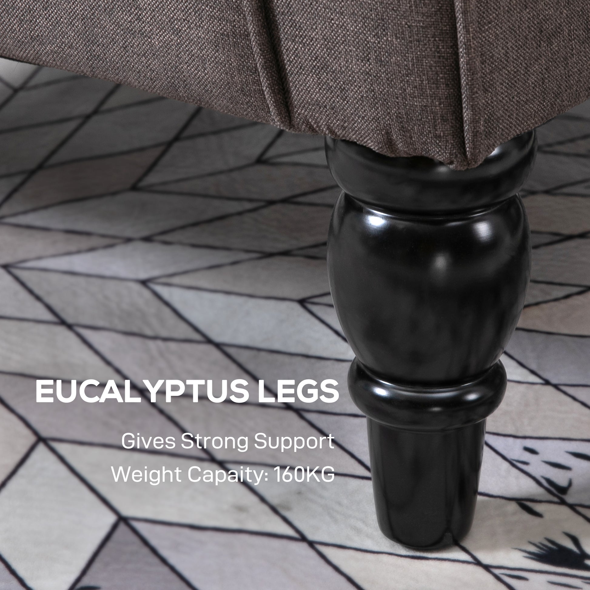 Retro Accent Chair Wingback Armchair with Wood Frame for Living Room