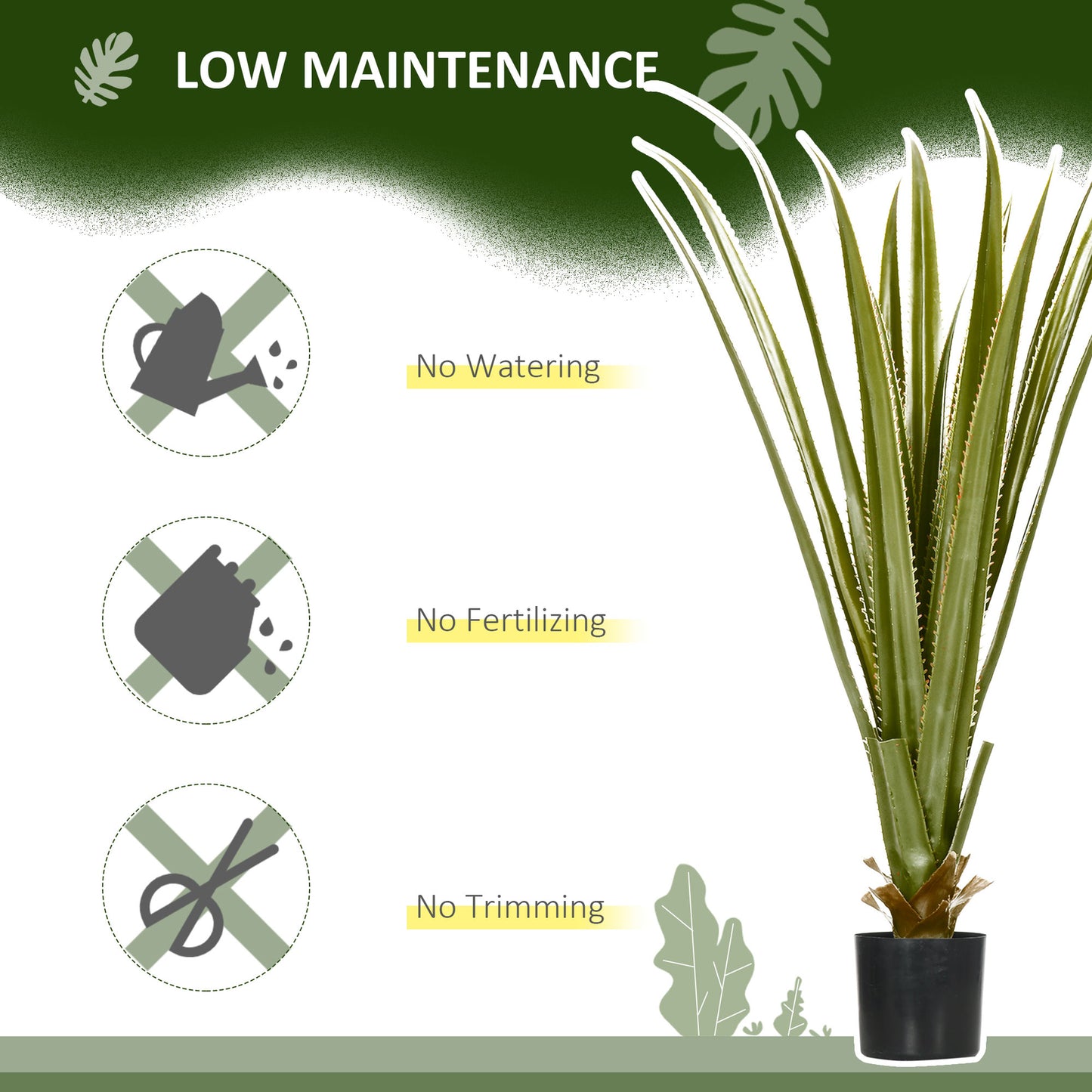 Decorative Artificial Plants Agave, Indoor Outdoor Potted Fake Plants