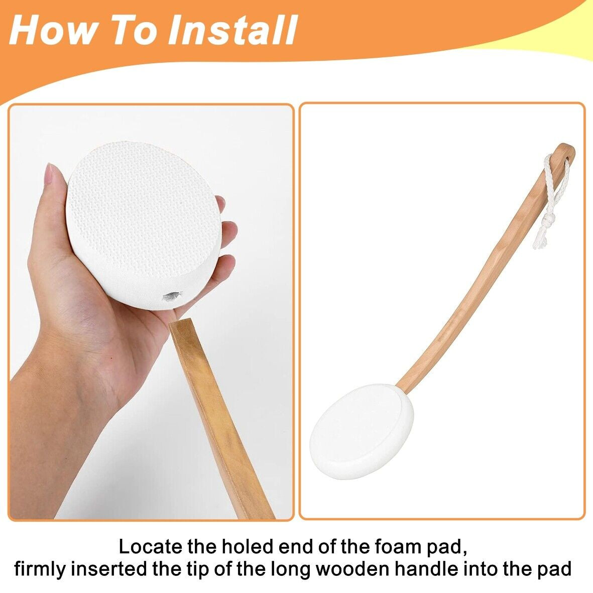 Long Handle Cream Lotion Applicator Body Massager Scrubber SPA Bath Shower Brush