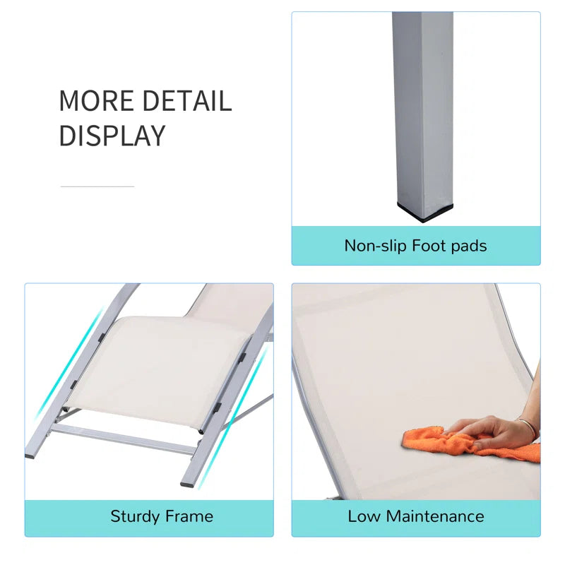 Gulfasa 169Cm Long Reclining Chaise Lounge Set