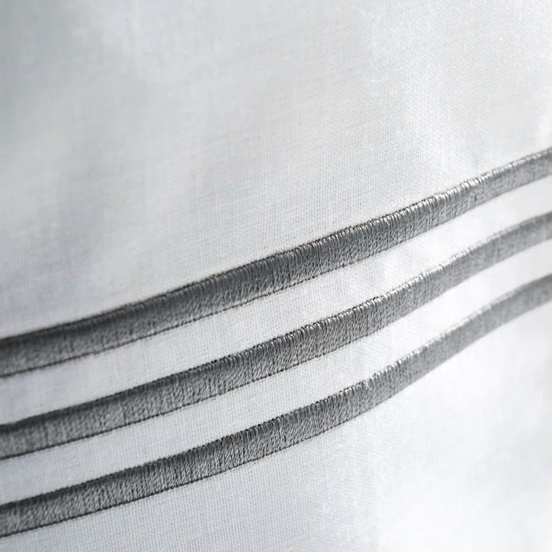 Cotton Blend, Polyester Solid Colour Duvet Cover with Pillowcases