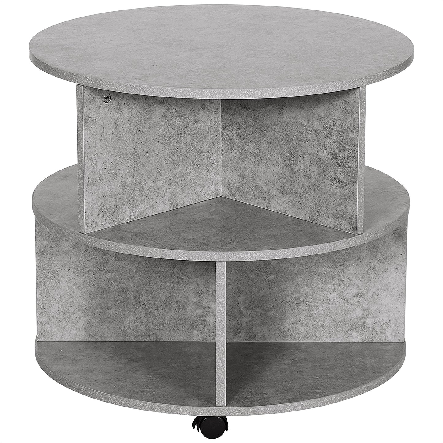 3 Tier round Coffee Table with Storage Shelves for Living Room