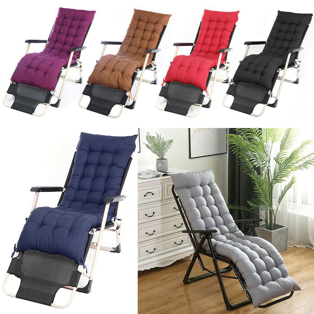 Comfort Cotton Cushion Cover Sun Lounger Recliner Deck Chair Garden Seat Pad UK