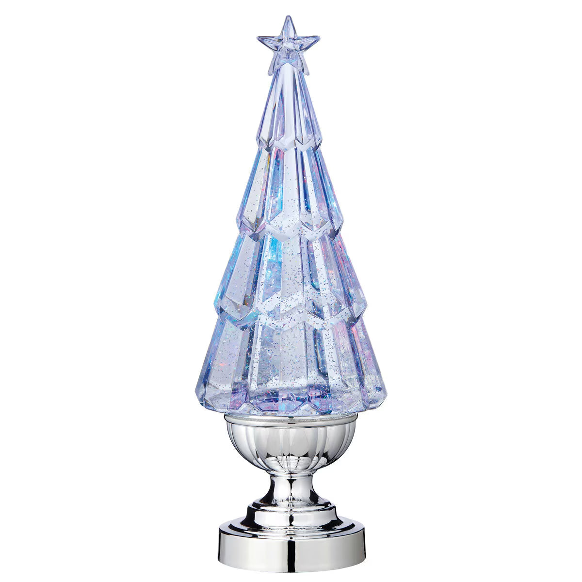 14 Inch (35.6 Cm) Lighted Glitter Tree Lamps, 2 Pack