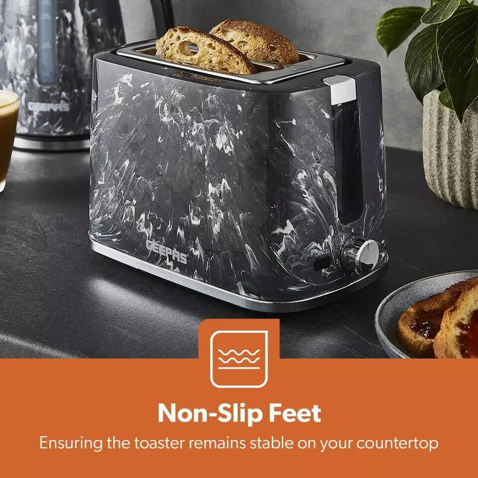 GEEPAS 2 Slice Bread Toaster Variable Browning Control Crumb Tray Cancel 900W