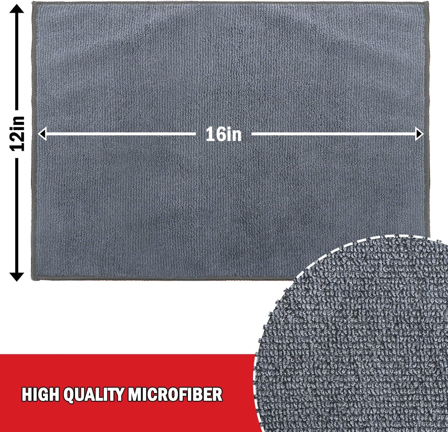 Microfibre Cloth 24 Pack-Premium All-Purpose Cleaning Cloths for Cars-Soft & Absorbent Lint Free Streak Free Wash Cloth for House, Kitchen, Windows,30X40Cm