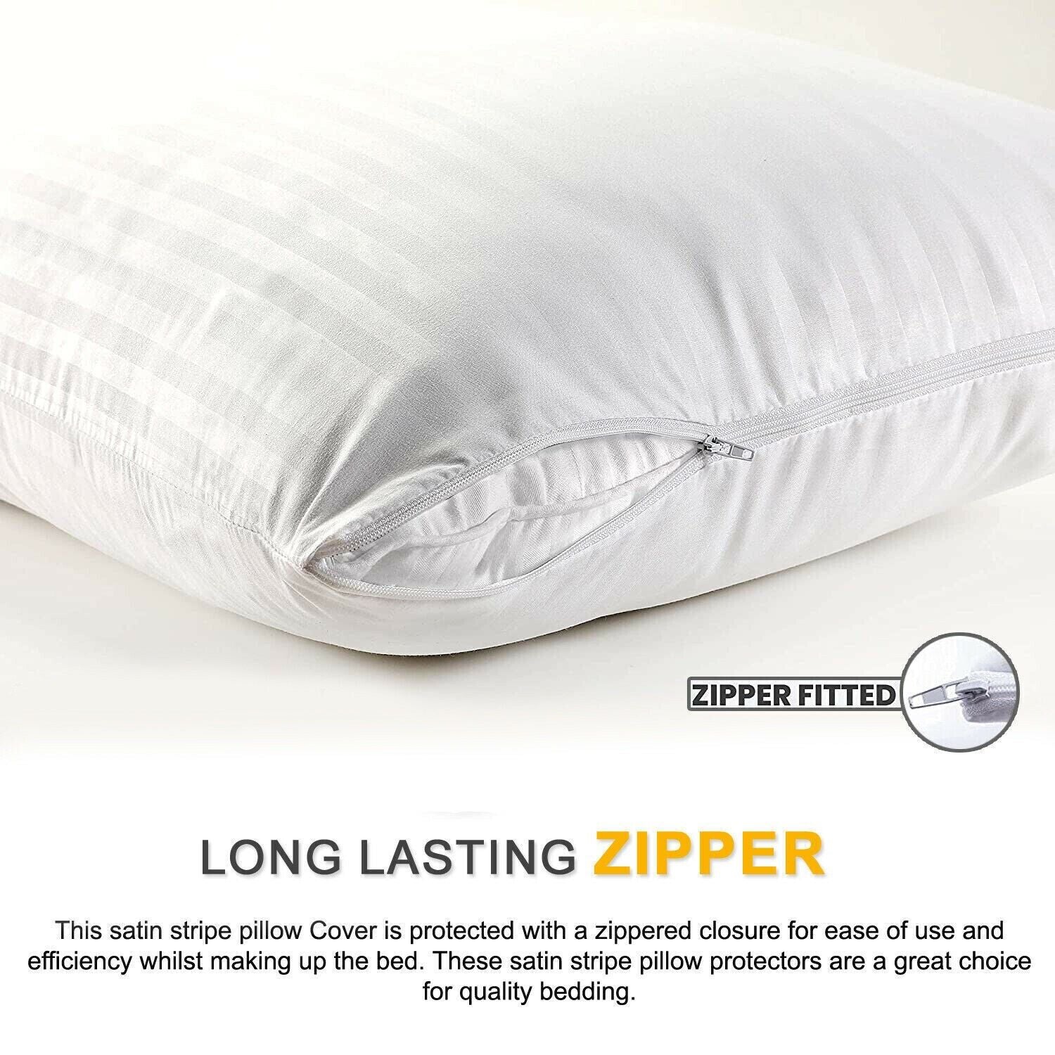 Pack of 4 Zipped WATERPROOF QUILTED Pillow Protectors Hypoallergenic Soft Covers