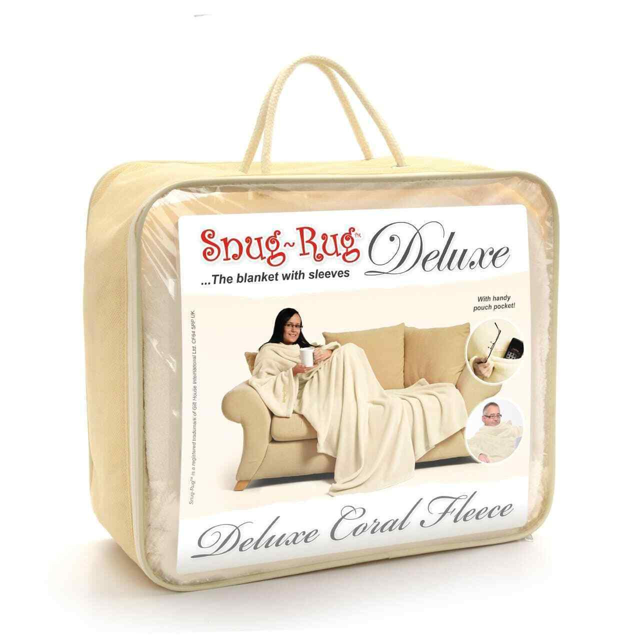 Genuine Snug Rug DELUXE ™ ADULT Cosy Warm SLEEVED Arms Blanket Fleece Official