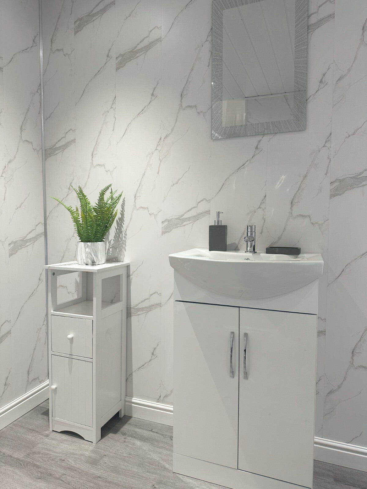 10 White Black Grey Sparkle & Marble Shower Wall Panels PVC Bathroom Cladding