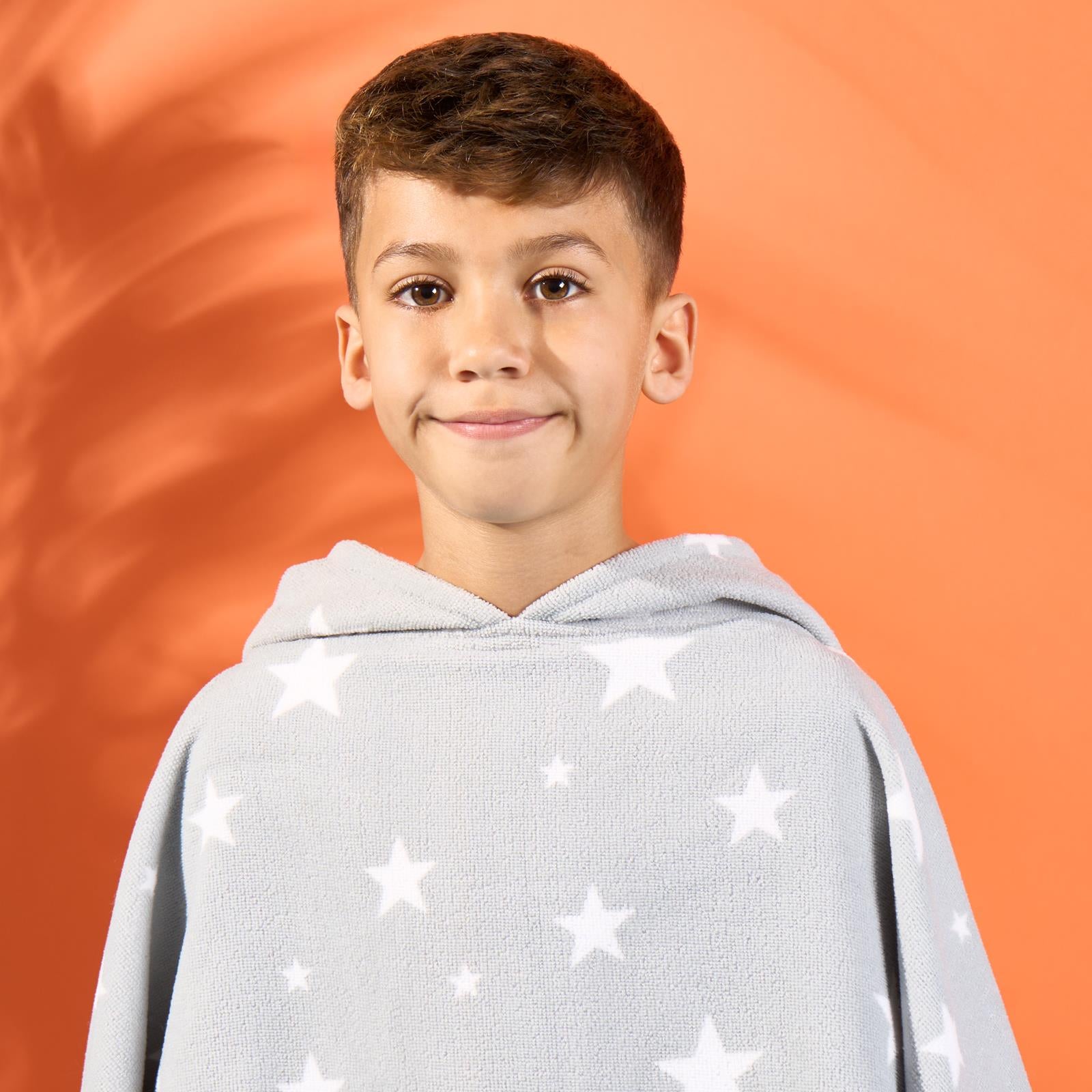 Kids Poncho Beach Towel Hooded Quick Dry Microfibre Holiday Swimming Absorbent