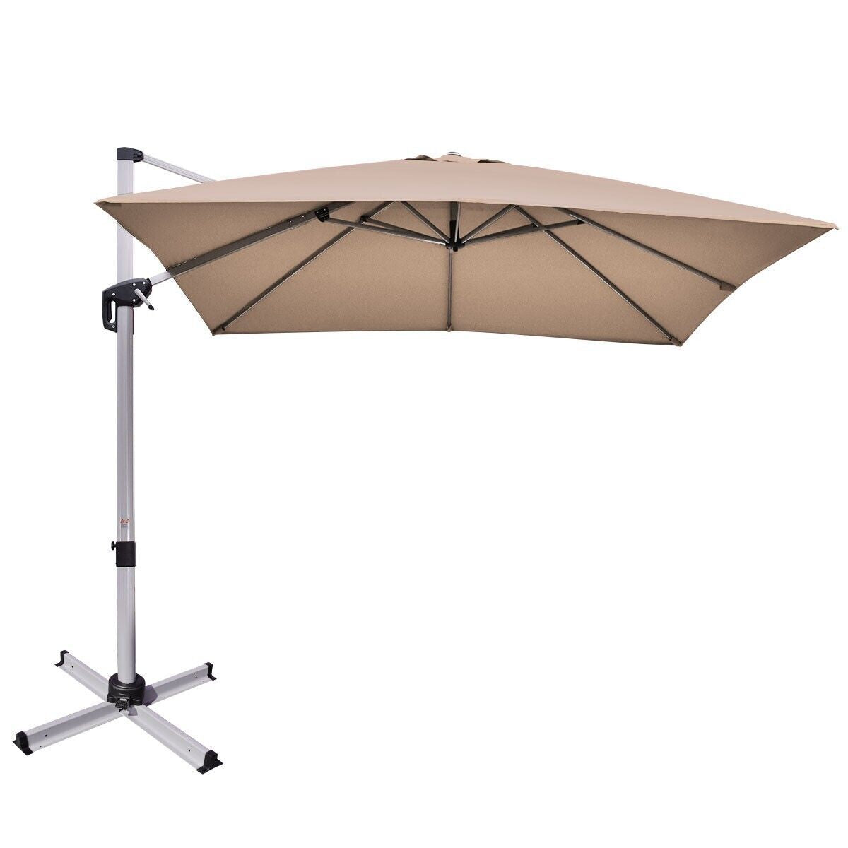 3M Cantilever Garden Parasol with Tilted Design and 360° Rotation