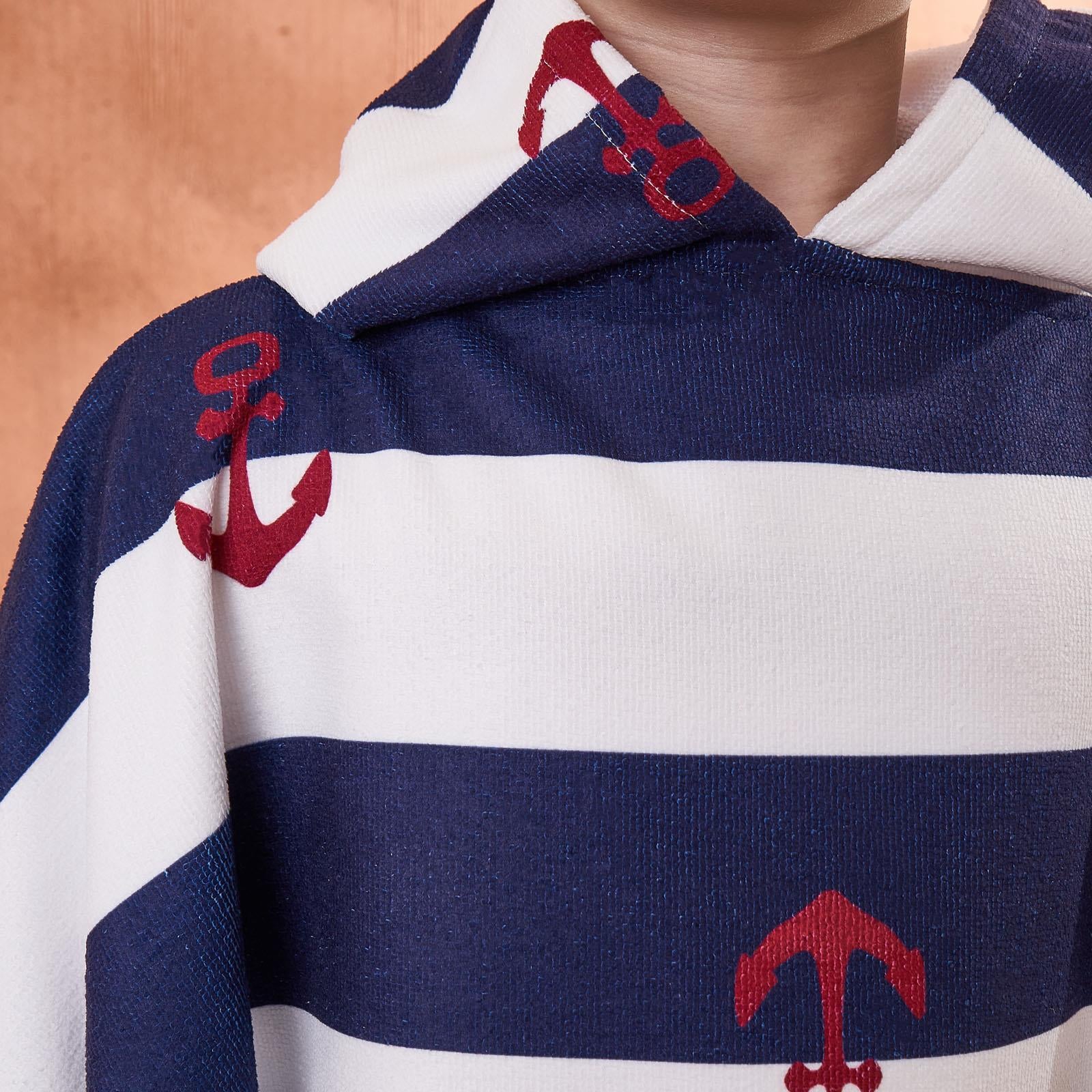 Kids Poncho Beach Towel Hooded Quick Dry Microfibre Holiday Swimming Absorbent