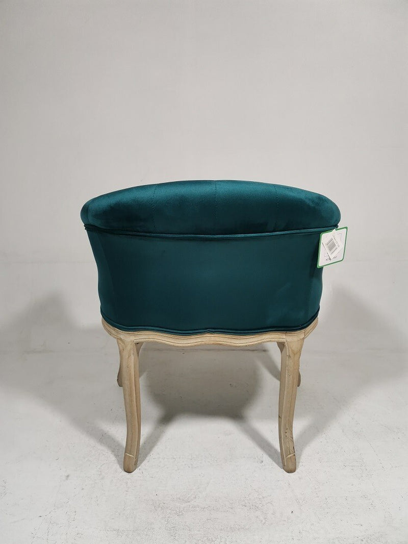 Teal Velvet Tub Chair Accent Armchair with Beech Frame for Living Room or Office