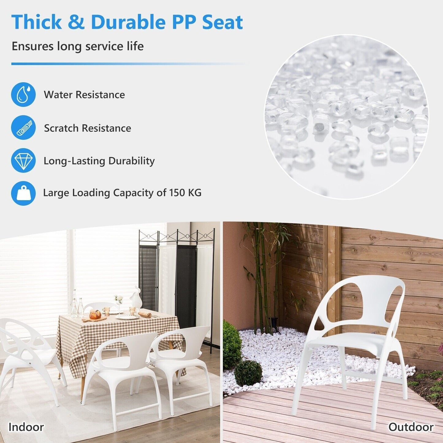 2Pcs Folding Dining Chair Modern Plastic Dining Armchairs Portable Guest Chair
