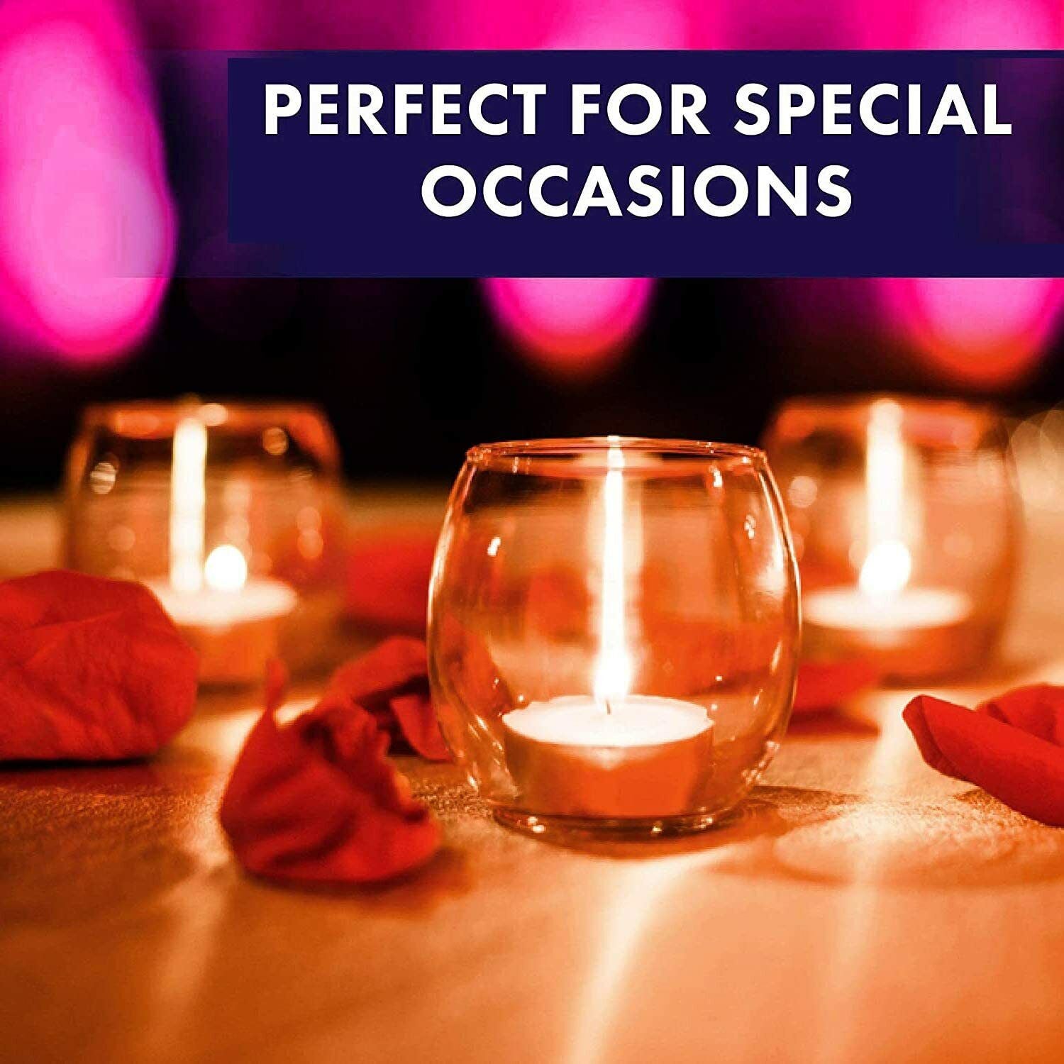 100Pc Tea Lights Candles White Unsented with 4 Hour Burn Time