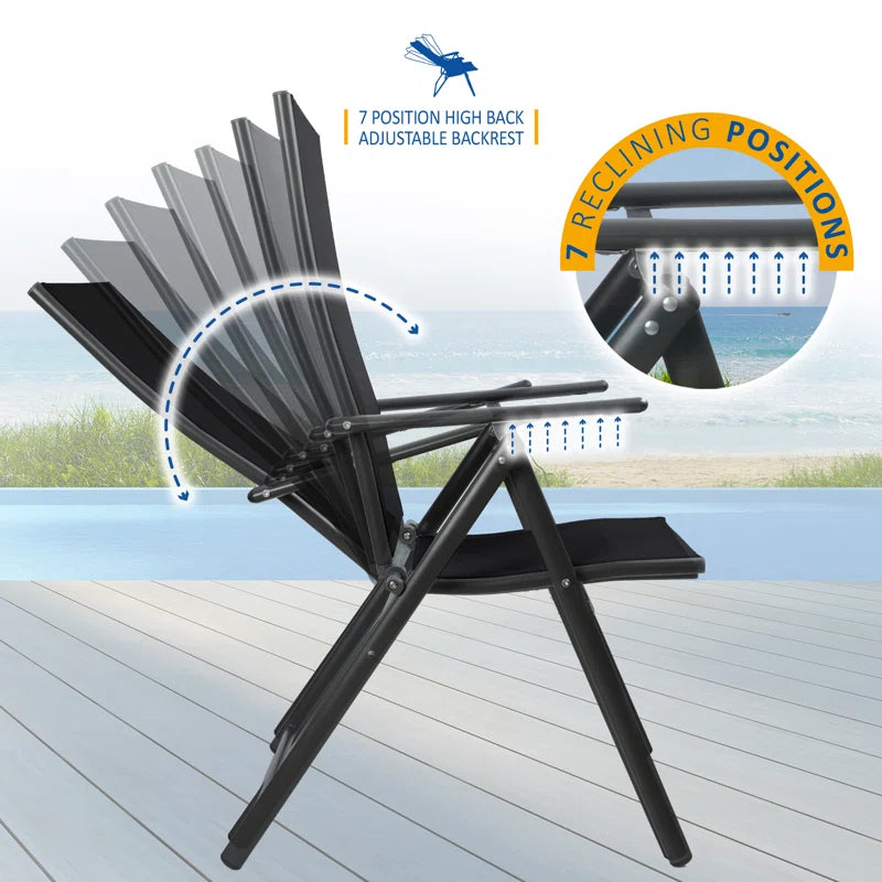 Moheez Folding Garden Chairs with 7 Reclining Positions