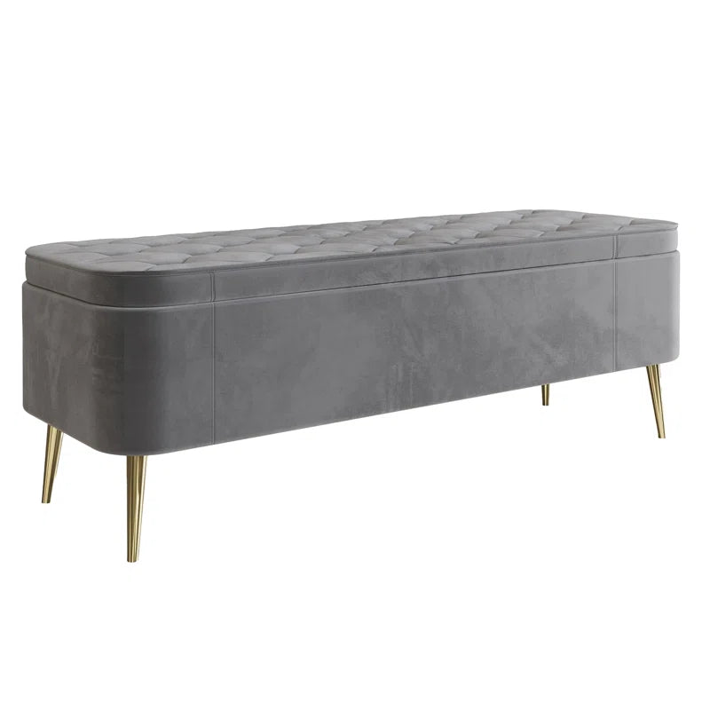 Analissa Velvet Upholstered Storage Bench
