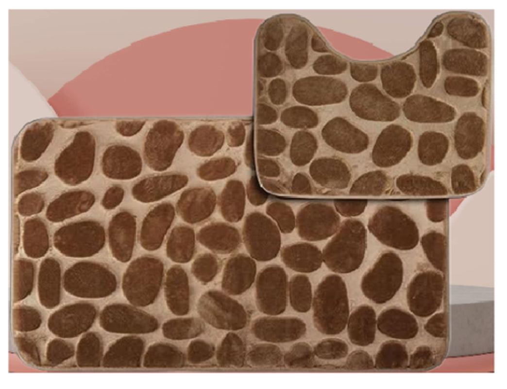 2 PCS Bathroom NON SLIP BATH MAT MEMORY FOAM ULTRA SOFT TOILET BATHROOM RUGS