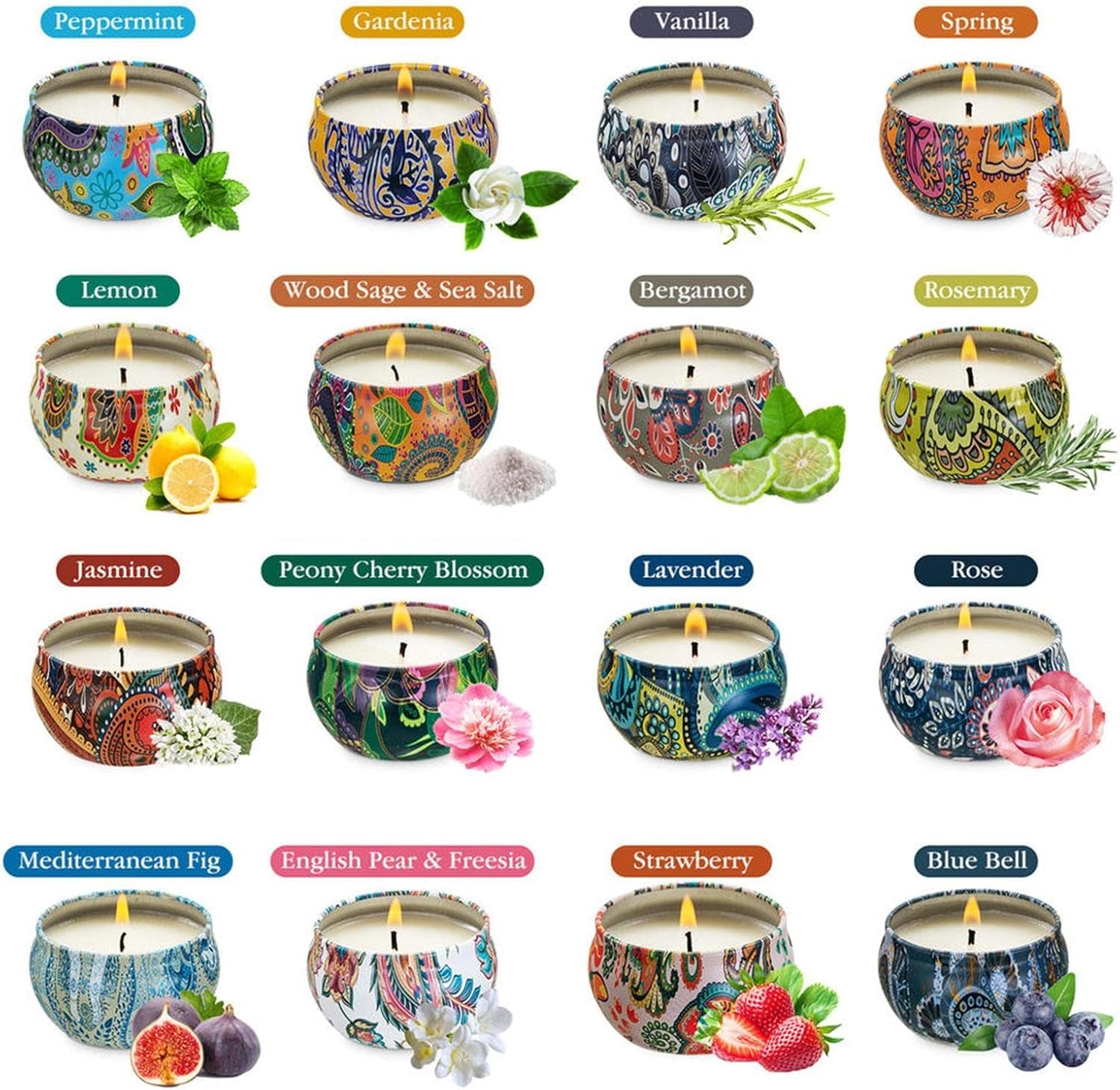 Aromatherapy Candles Set?16 Aromatherapy Candles Natural Oils Gifts Set?Aromatherapy Candles Set