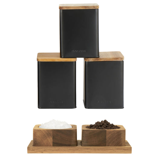 Salter Kitchen Set Storage Canisters Tea Coffee Sugar Salt & Pepper Pinch Pots