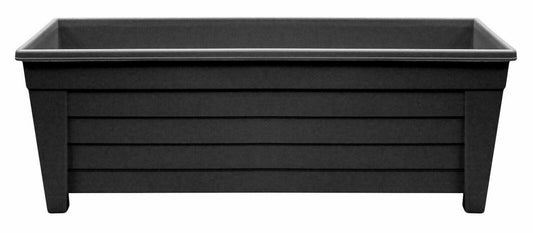 Plant Pot Trough Extra Long Plastic Planter Outdoor Garden 55Cm Black/Brown