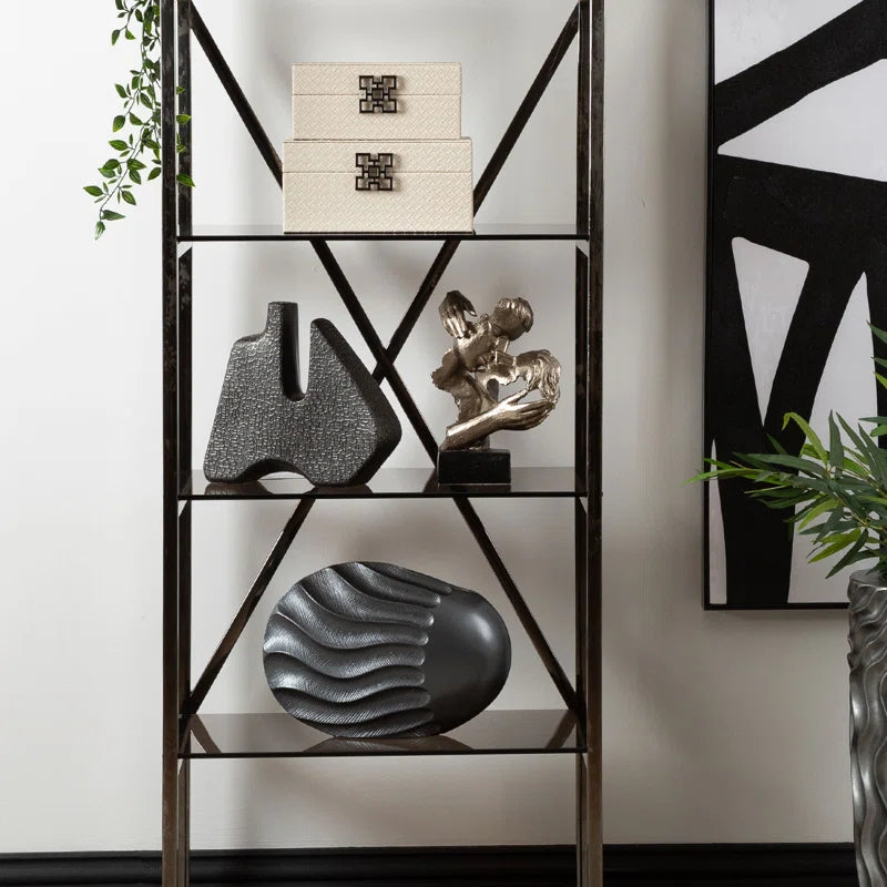 Ripalda Ceramic Sculpture Decoration for Living Room, Textured Sculpture Home Decor