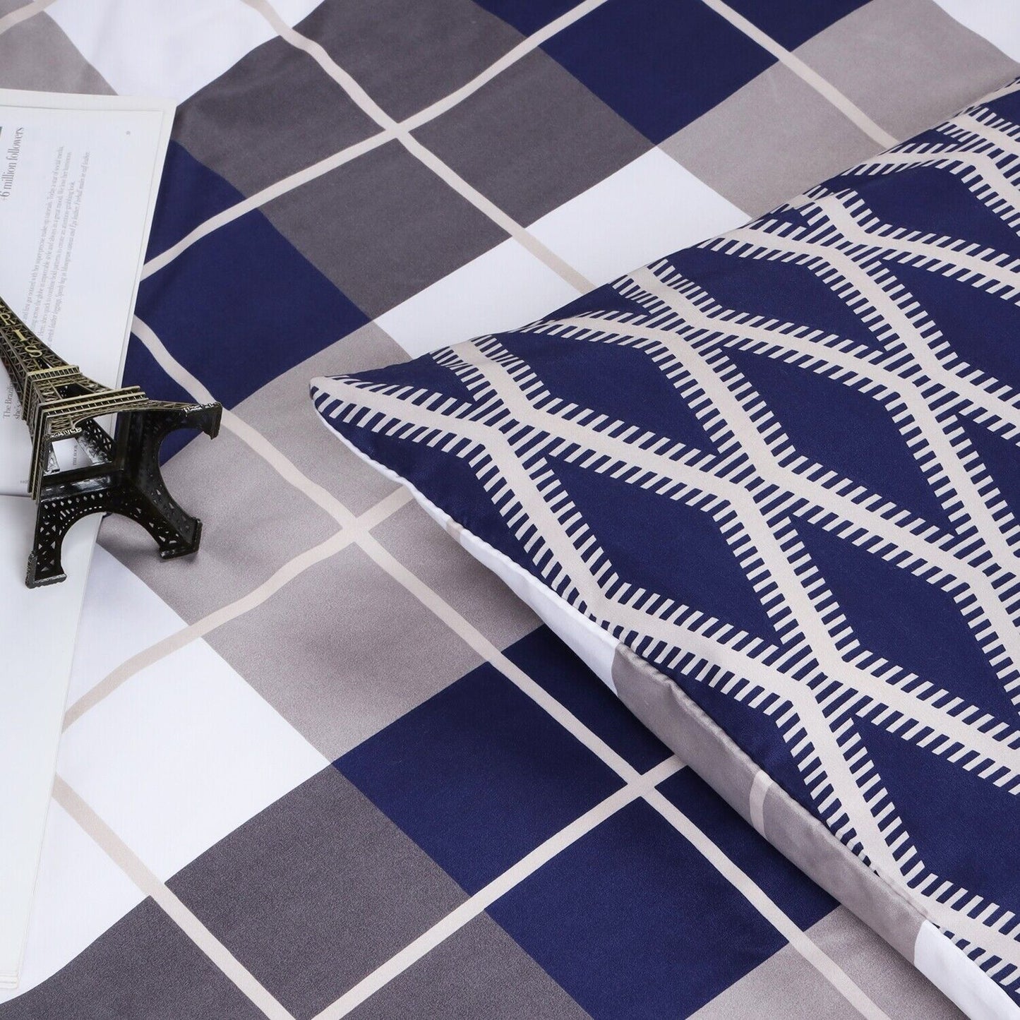 Luxury Reversible Duvet Cover Quilt Cover Bedding Set Single Double King Size