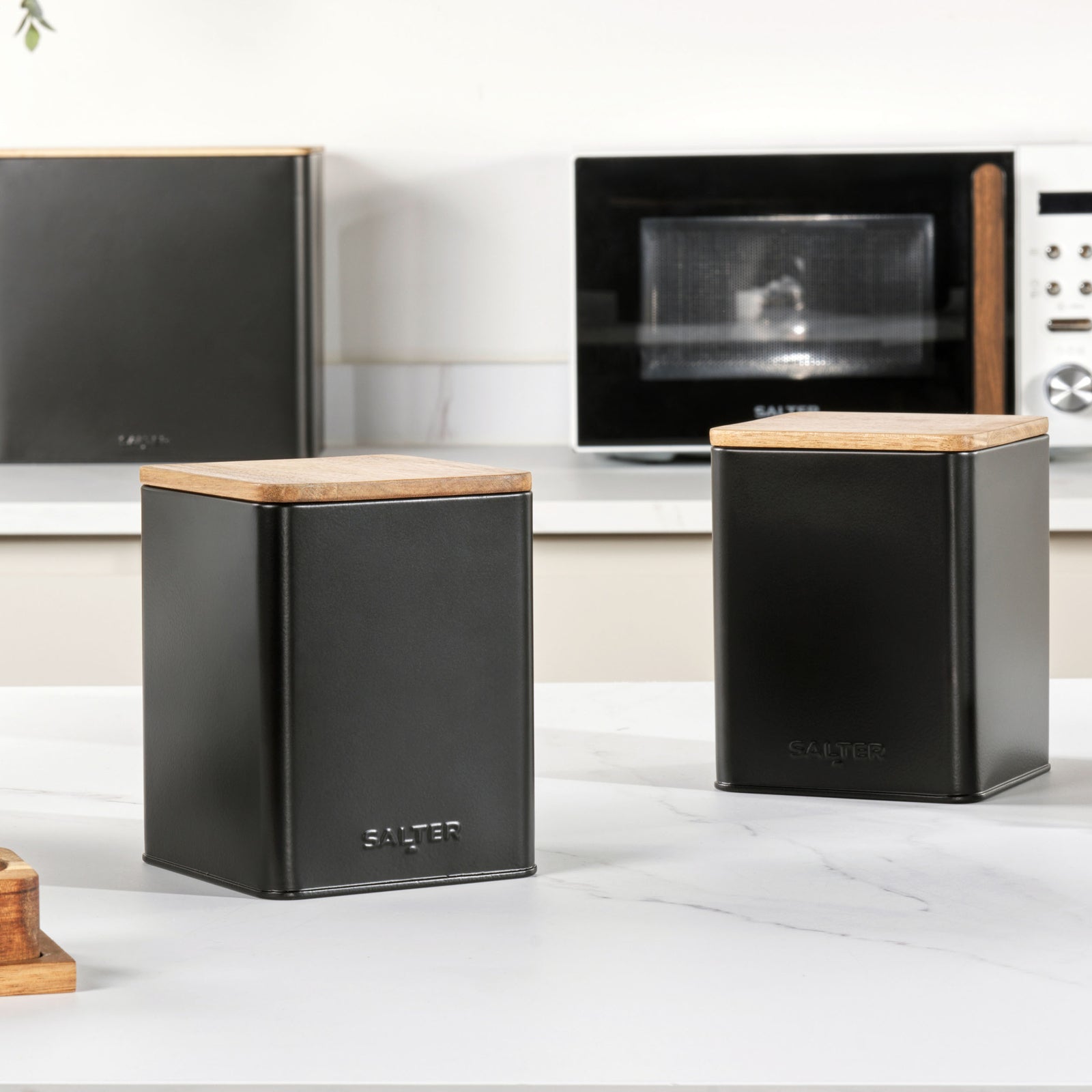 Salter Kitchen Set Storage Canisters Tea Coffee Sugar Salt & Pepper Pinch Pots