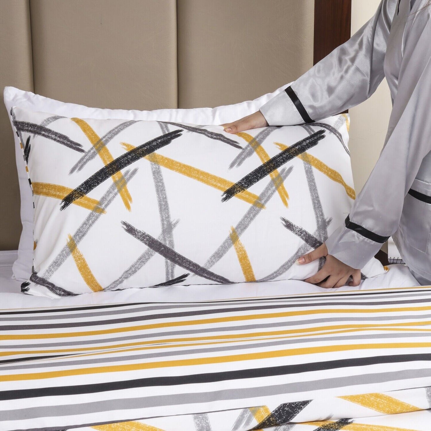 Luxury Reversible Duvet Cover Quilt Cover Bedding Set Single Double King Size