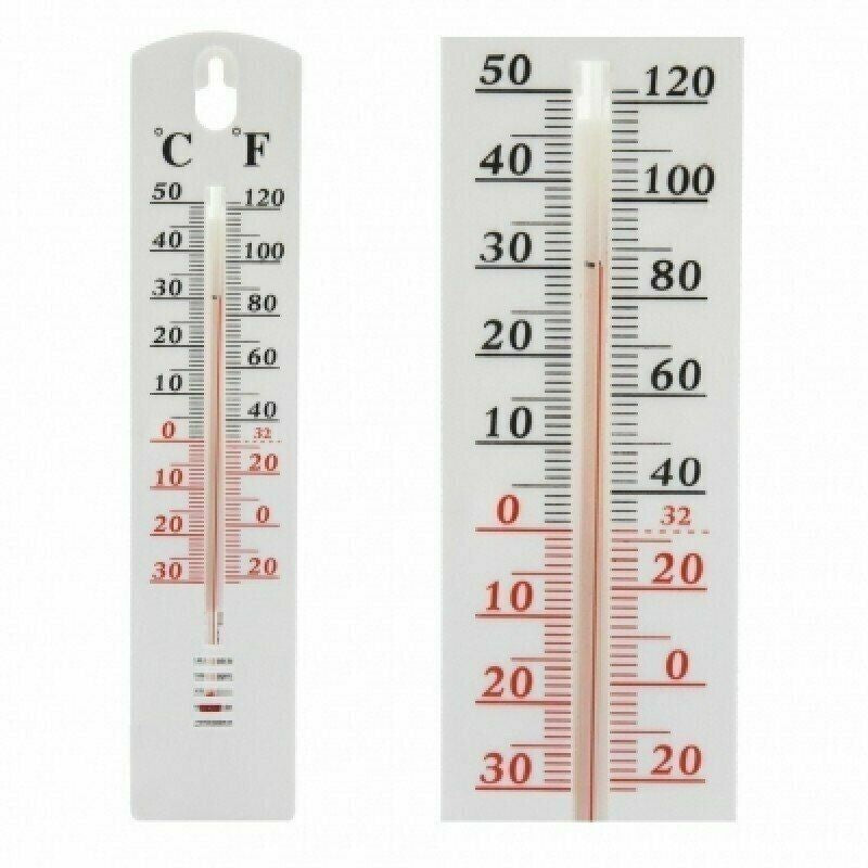 21.5Cmx3.7Cm WALL THERMOMETER INDOOR OUTDOOR GARDEN GREENHOUSE HOME OFFICE ROOM