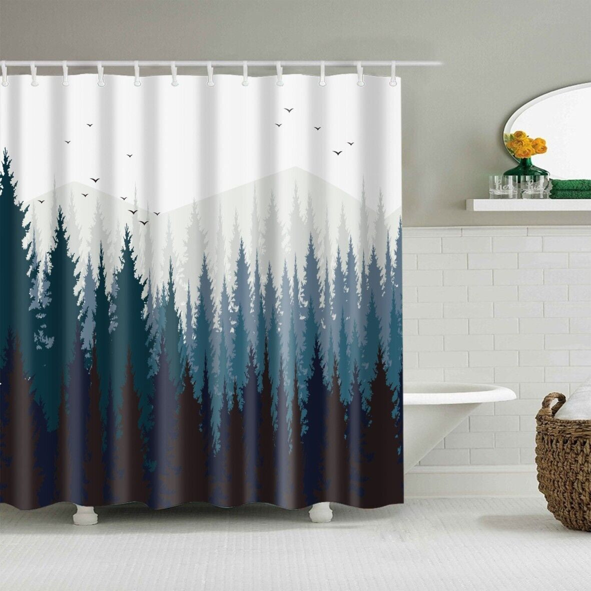 Funny Animals Shower Curtain Cute Cartoon 3D Shower Curtain Funny Cats 12 Hook