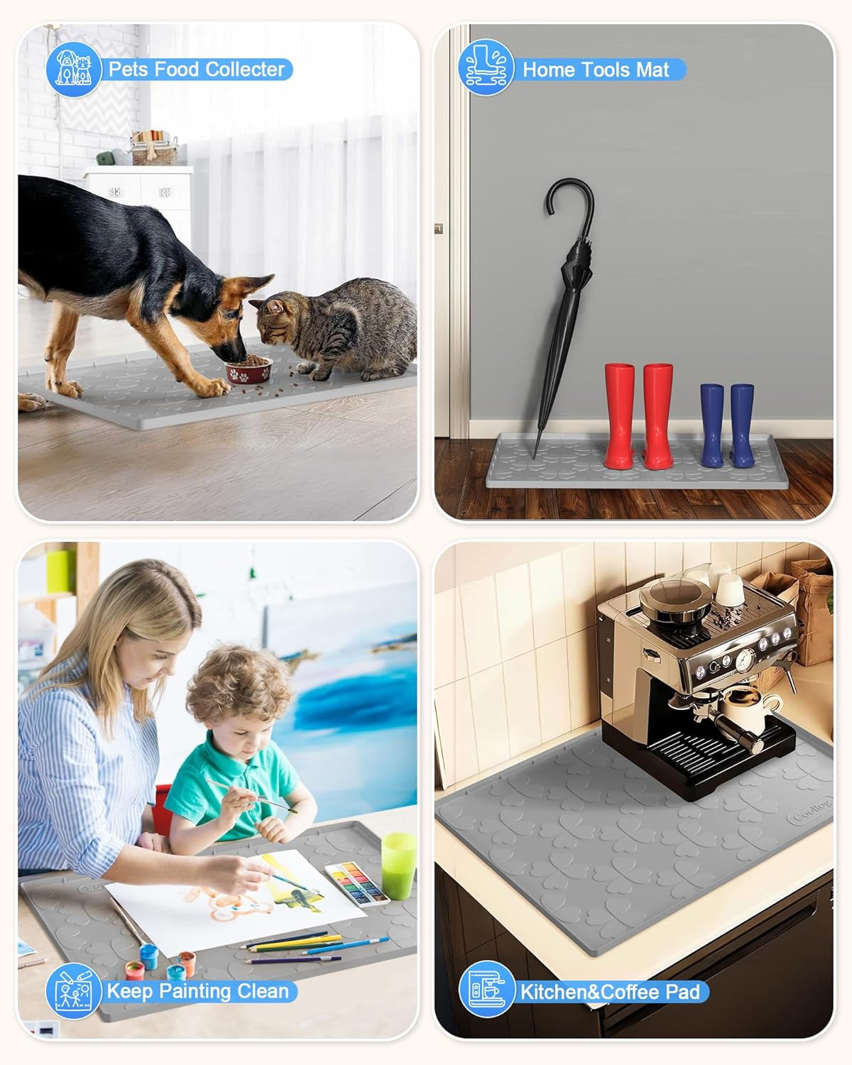 Waterproof under Sink Mat for 34" X 22" Cabinet Protector, Silicone Sink Mat for Kitchen and Bathroom, Easy to Clean Kitchen Cabinet Liner under Sink Drip Tray for Leaks