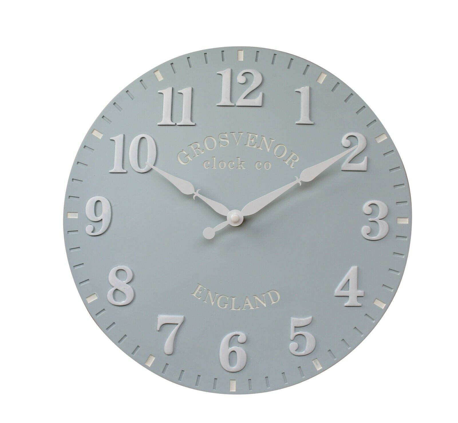 Wall Clock Grey Garden Indoor Outdoor Hand Painted Church Clock Arabic 30Cm