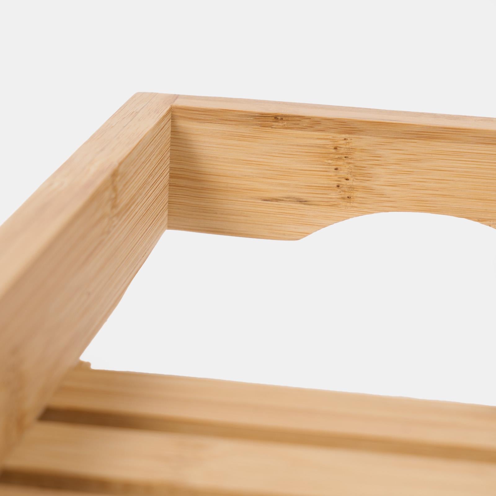 OHS Wooden Bath Tub Rack Storage Bathroom Caddy Shelf Tray Soap Holder Tidy Unit