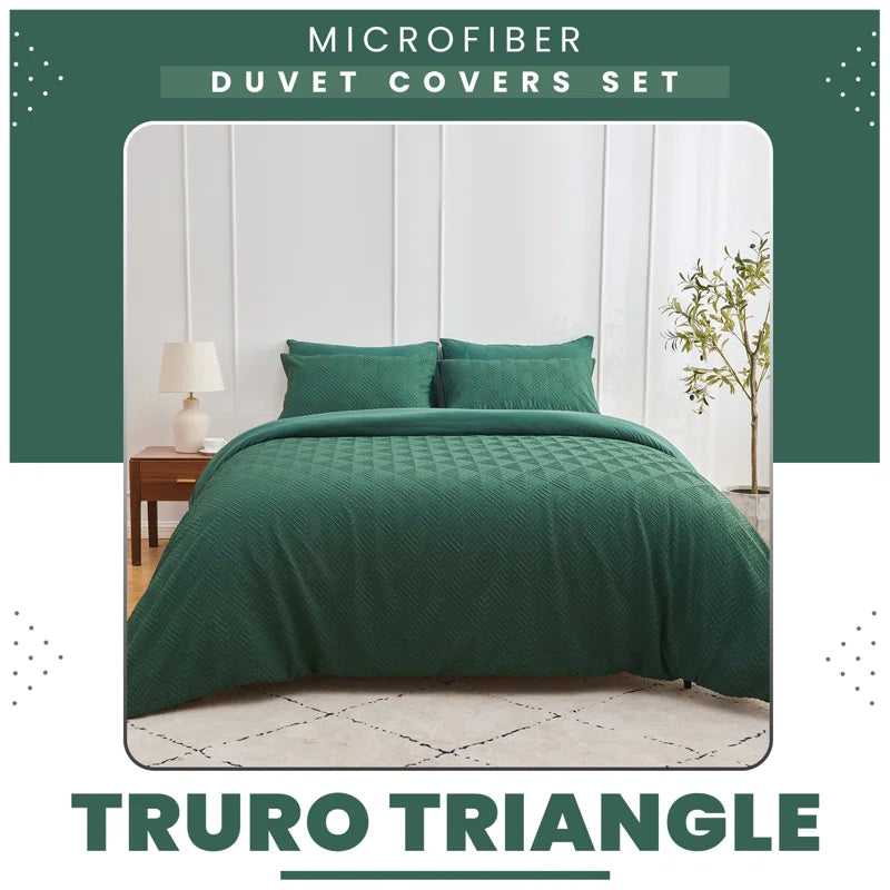 Polyester Geometric Duvet Cover with Pillowcases