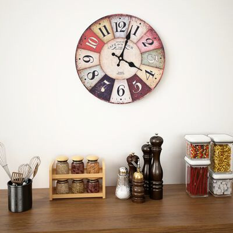 Vintage Wall Clock Colourful 30 Cm